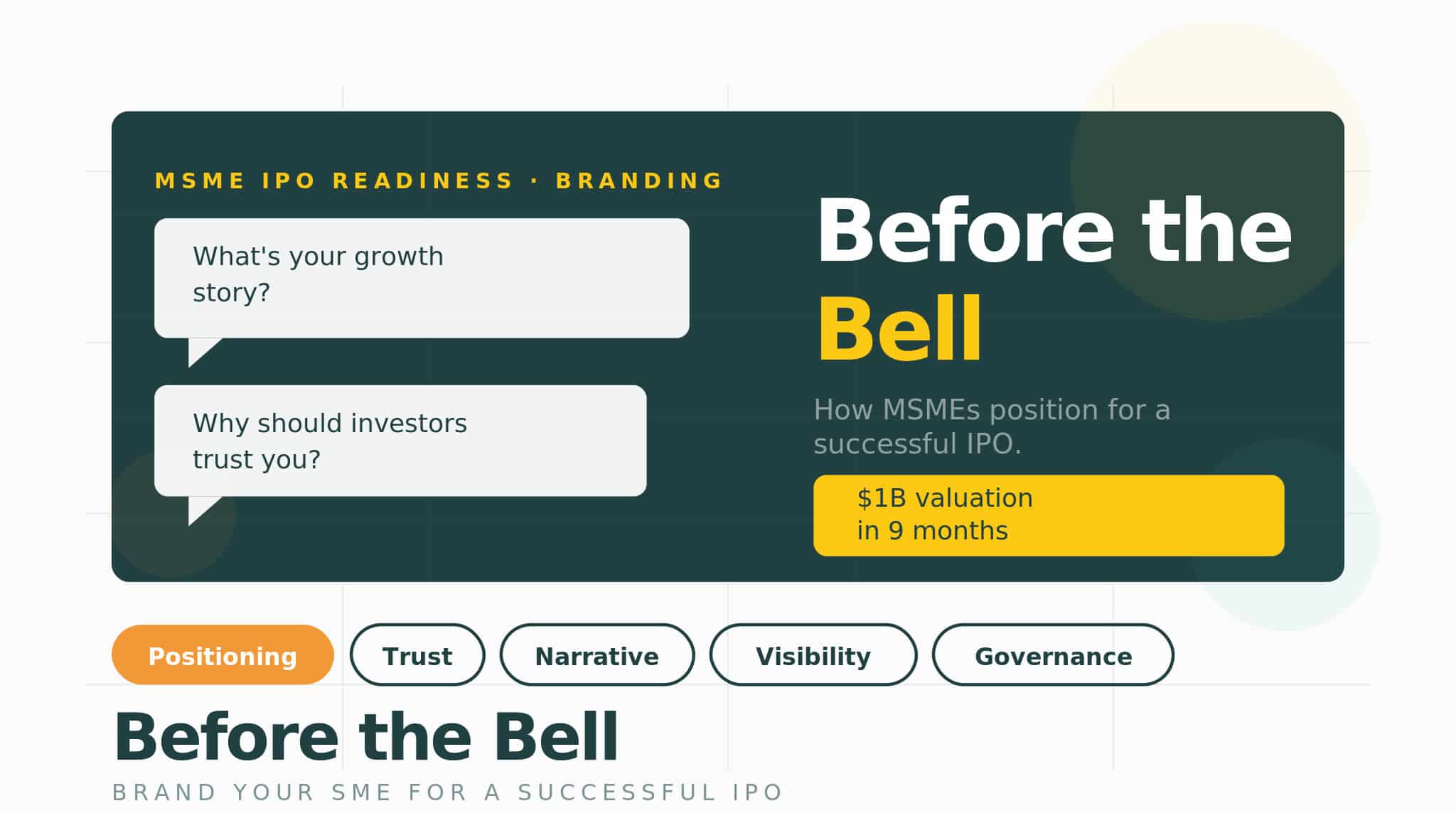 Before the Bell – Brand your SME  for a successful IPO
