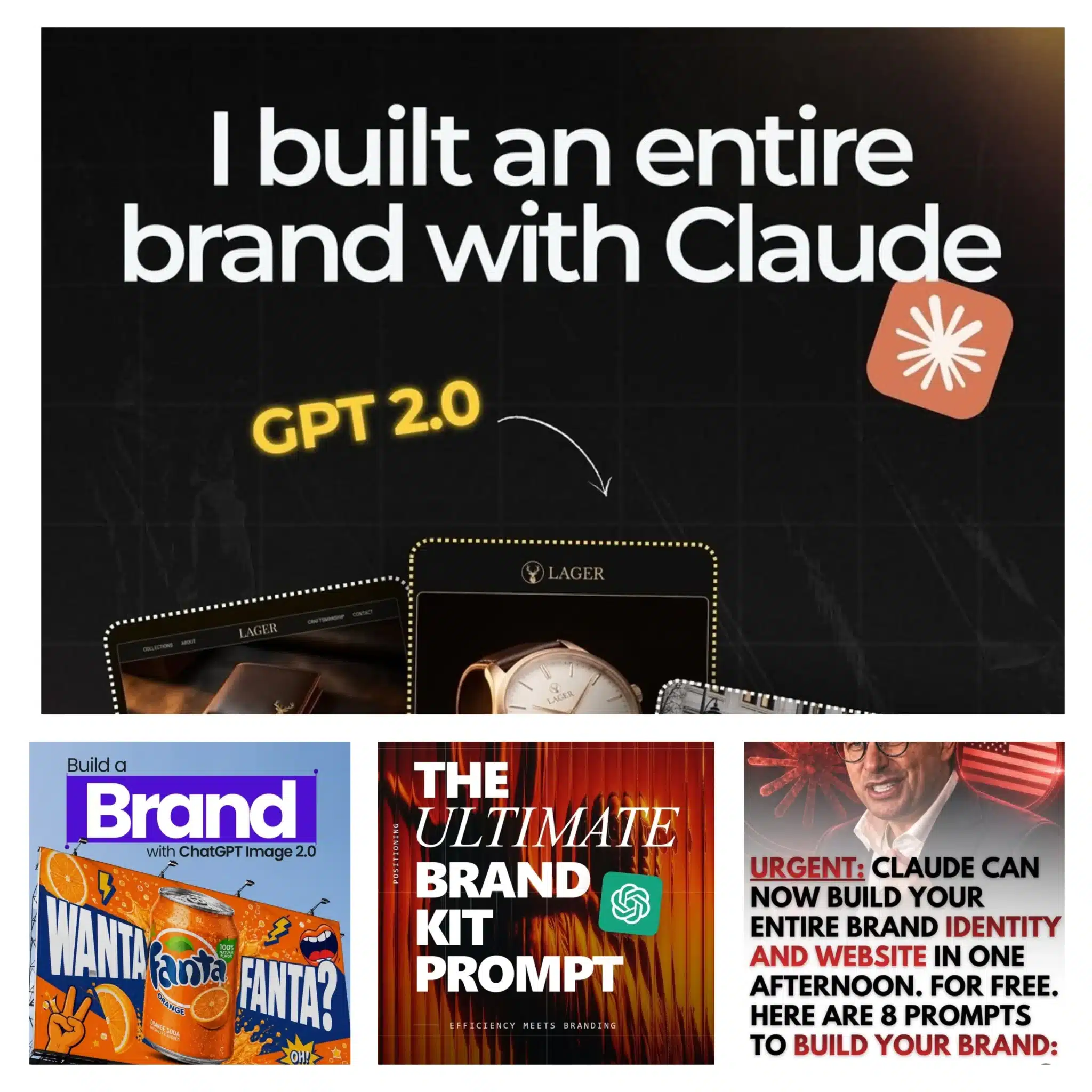 Social media posts on AI-led branding